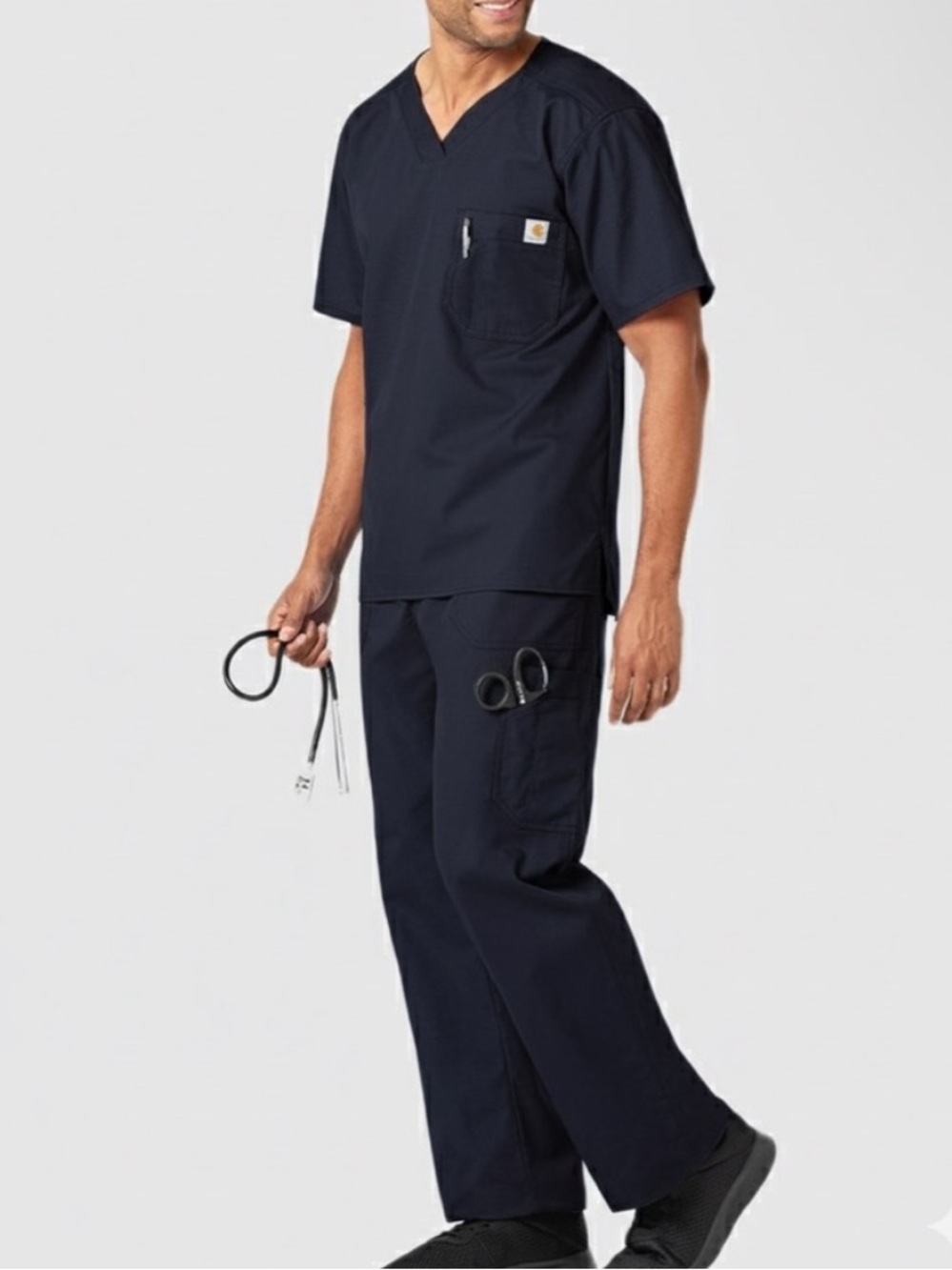 NWT SET of Carhartt 4 Men's Ripstop Utility Nurses Scrub Top&Pants size XS Navy